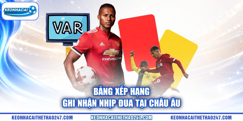 Bảng xếp hạng ghi nhận nhịp đua tại châu Âu