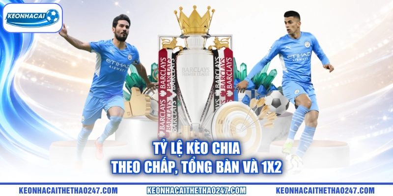 Tỷ lệ kèo chia theo chấp, tổng bàn và 1x2